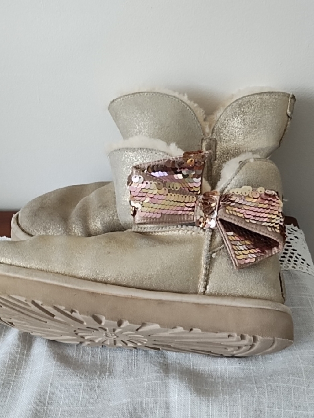 UGG Sequin Boot in Champagne Shearling